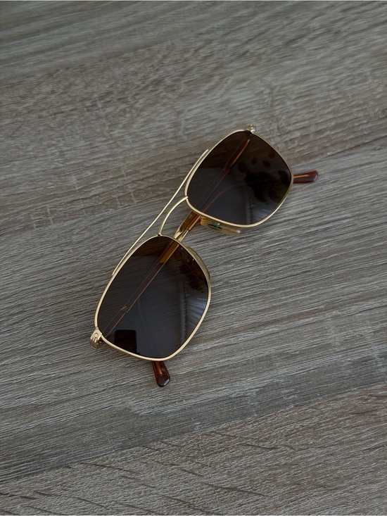 Persol PM43 Gold Navigator Aviator Sunglasses Brown Lenses Meflecto Italy 54-18 main image 12
